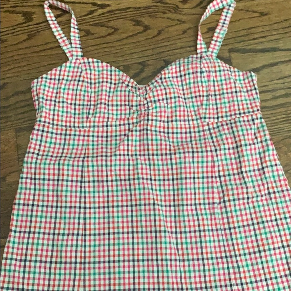 Babystyle maternity seersucker plaid tank top